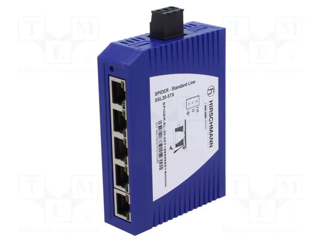 Switch Ethernet; unmanaged; Number of ports: 5; 9.6÷32VDC; RJ45 HIRSCHMANN 942132001