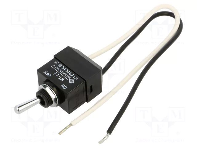 Switch: toggle; Pos: 2; SPDT; ON-OFF; 6A/250VAC; 10A/30VDC; WT NKK SWITCHES WT11L