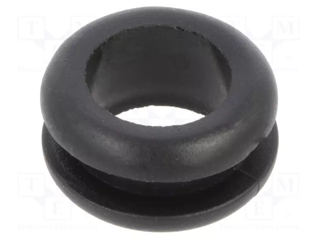 Grommet; Ømount.hole: 12mm; Øhole: 10mm; black; 0÷80°C; PVC ESSENTRA ESS-10284247