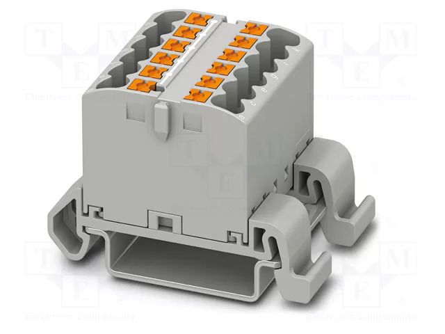 Splice terminal: rail; 24A; 690V; push-in; PA; 0.14÷4mm2; W: 31.5mm PHOENIX CONTACT PTFIX12X25-NS35AGY