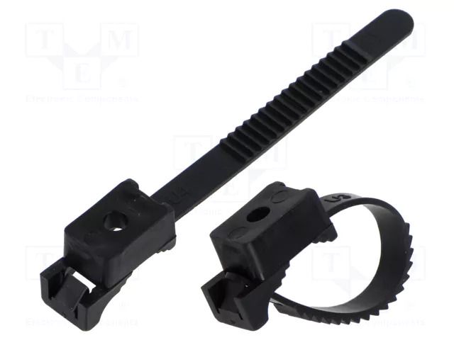 Cable strap clip; L: 80mm; 100pcs; -15÷80°C; StrapLock; Body: black TIE10 TTSL20B