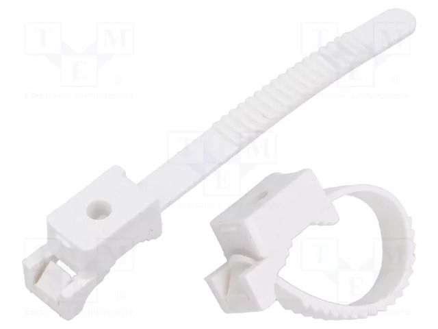 Cable strap clip; L: 80mm; 100pcs; -15÷80°C; StrapLock; Body: white TIE10 TTSL20W