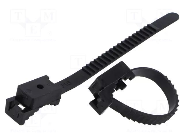 Cable strap clip; L: 120mm; 50pcs; -15÷80°C; StrapLock; Body: black TIE10 TTSL32B