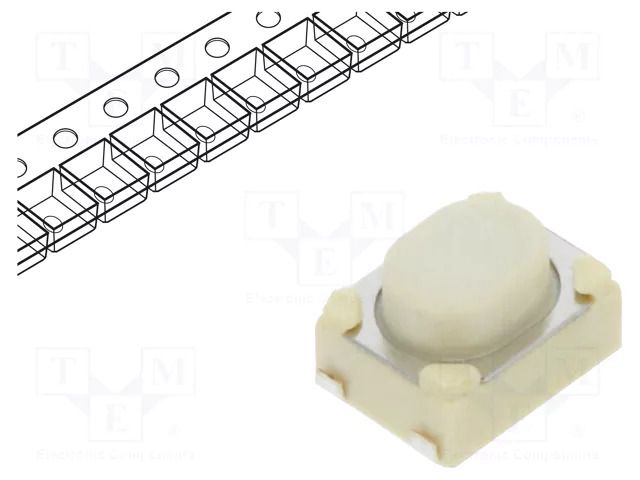 Microswitch TACT; SPST; Pos: 2; 0.05A/12VDC; SMD; 1.76N; OFF-(ON) C&K PTS815SJM250SMTRLF
