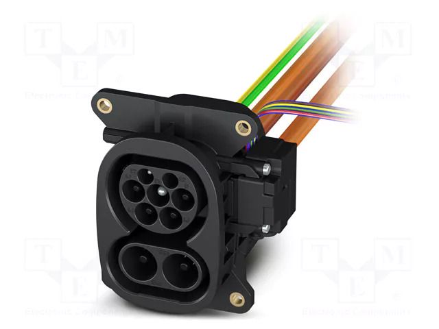 Connector: eMobility; socket; CHARX; PIN: 9(4+2+1+2); IP55; cables PHOENIX CONTACT T2HBI123AC32DC2502