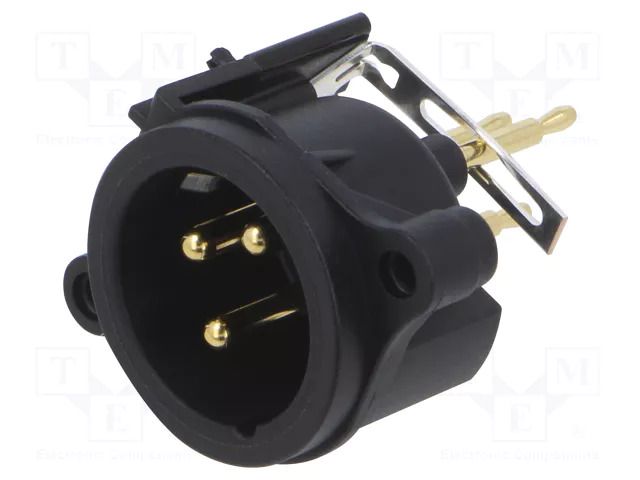 Connector: XLR; socket; male; PIN: 3; straight; THT; black; 6A NEUTRIK NTR-NC3MAV-1