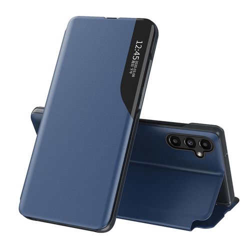 Eco Leather View Case cover for Samsung Galaxy A14 with flip stand blue, Hurtel 5907769350771 5907769350771