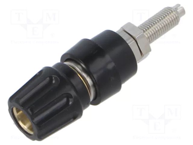 Connector: 4mm banana; socket; 30VAC; 60VDC; 63A; black; PKNI 20 B HIRSCHMANN T&M PKNI20BSW