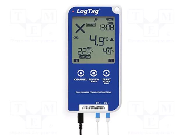 Data logger; temperature (external probe required); IP61; Ch: 2 LogTag LGT-UTRED30-16