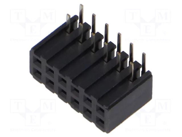 Connector: pin strips; socket; female; PIN: 12; THT; angled 90°; 2mm CONNFLY DS1026-13-2X6S8BR