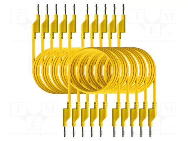 Test leads; 50VAC,120VDC; 10A; banana plug 4mm,both sides PEAKTECH PKT-P7048-Y