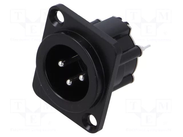 Connector: XLR; socket; male; AX; 15A; 133V; PIN: 3; IP40; soldering AMPHENOL AX3MDVB