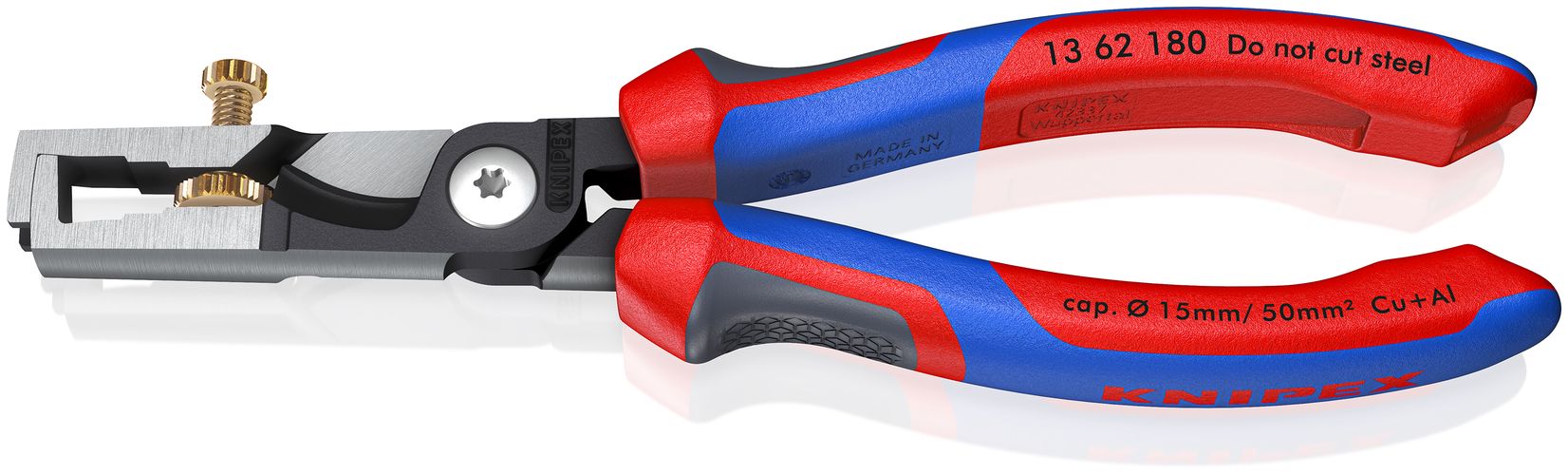 KNIPEX 13 62 180 StriX® Insulation strippers with cable shears with comfort handles black atramentized 180 mm 13 62 180 4003773081302
