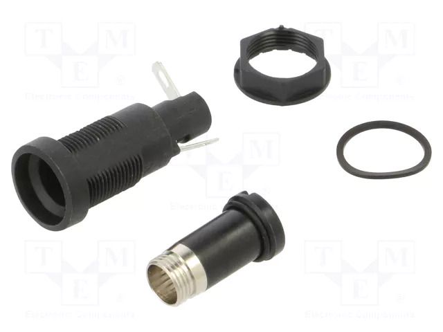 Fuse holder; 10A; 250VAC; FIN; on panel; black; UL94V-0; IP67; 10mΩ SCHURTER 0031.1353