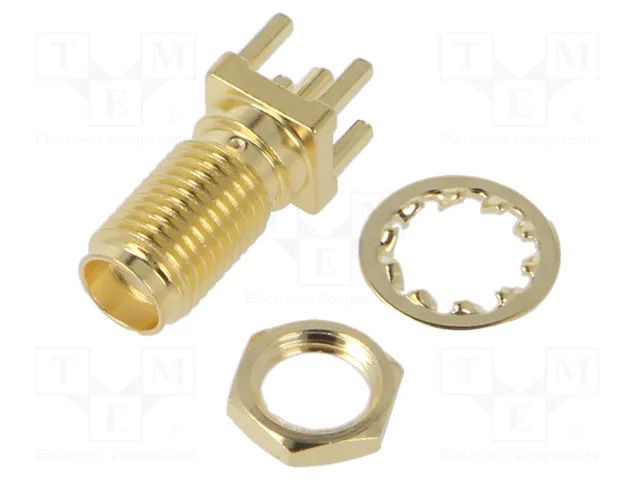 Connector: SMA; socket; female; straight; 50Ω; coaxial; THT; on PCBs LINX TECHNOLOGIES / TE Connectivity CONSMA008-G