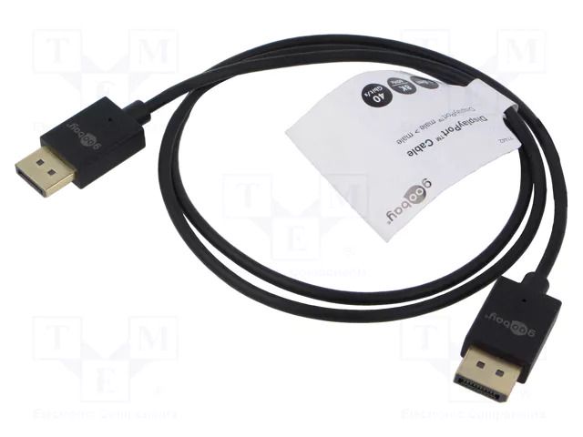 Cable; DisplayPort plug,both sides; PVC; 1m; black; Core: Cu; ABS GOOBAY GOOBAY-77442