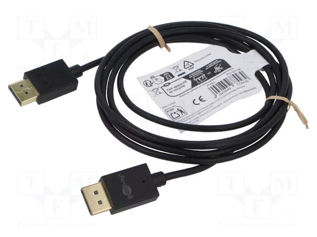 Cable; DisplayPort plug,both sides; PVC; 2m; black; Core: Cu; ABS GOOBAY GOOBAY-77443