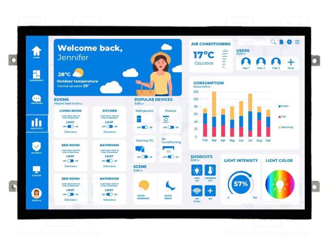 Display: TFT; 12.1"; 1280x800; Illumin: LED; RGB; 850cd/m2; 7÷14VDC Riverdi RVT121HVHFWCA0-B