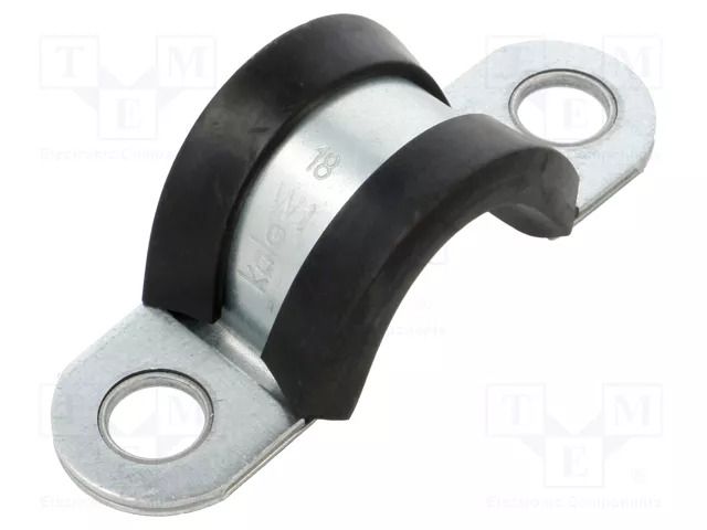 Fixing clamp; ØBundle : 18mm; W: 20mm; steel; Cover material: EPDM KALE CC-F1-18X20-W1EPDM