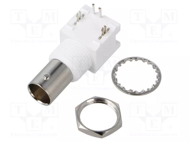 Connector: BNC; socket; female; angled 90°; 75Ω; THT; on PCBs AMPHENOL RF B6252H7-NPP3G-75T