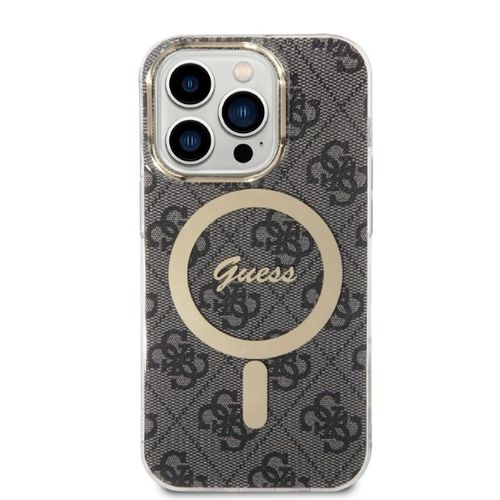 Set Guess GUBPP14LH4EACSK Case+ Charger iPhone 14 Pro 6.1" black/black hard case 4G Print MagSafe, Guess 3666339102838 3666339102838