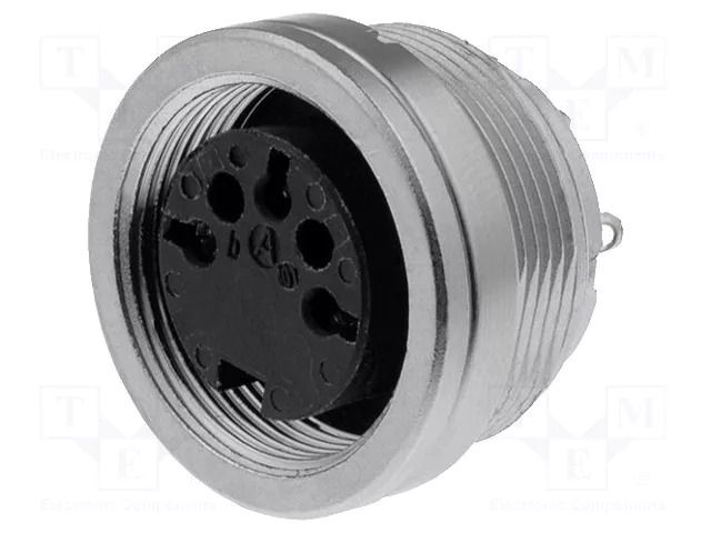 Connector: M16; socket; female; PIN: 3; 5A; 300V; C091D; soldering AMPHENOL C091-31N0031002