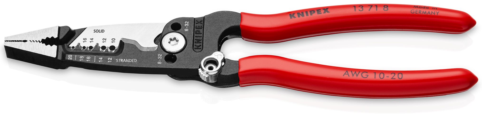 KNIPEX 13 71 8 WireStripper Multifunction Electrician Pliers American style plastic coated black atramentized 200 mm 13 71 8 4003773086673