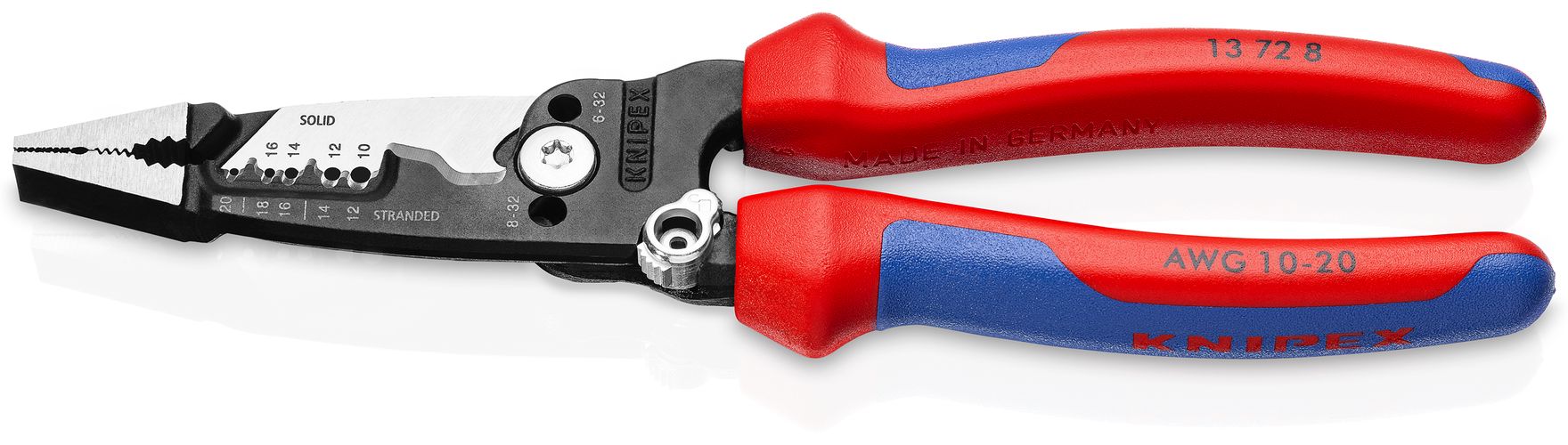 KNIPEX 13 72 8 WireStripper Multifunction Electrician Pliers American style with multi-component handles black atramentized 200 mm 13 72 8 4003773086680