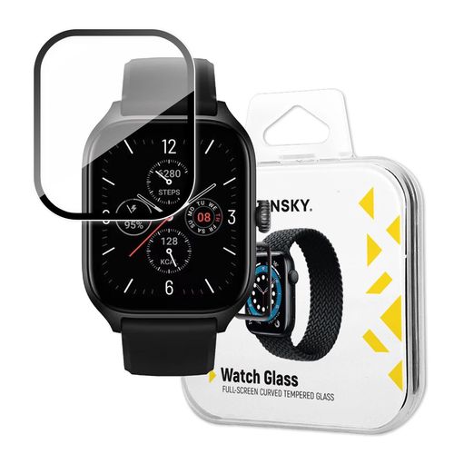 Wozinsky Full Glue Tempered Glass Tempered Glass For Xiaomi Amazfit GTS 4 9H Full Screen Cover With Black Frame, Wozinsky 5907769320729 5907769320729