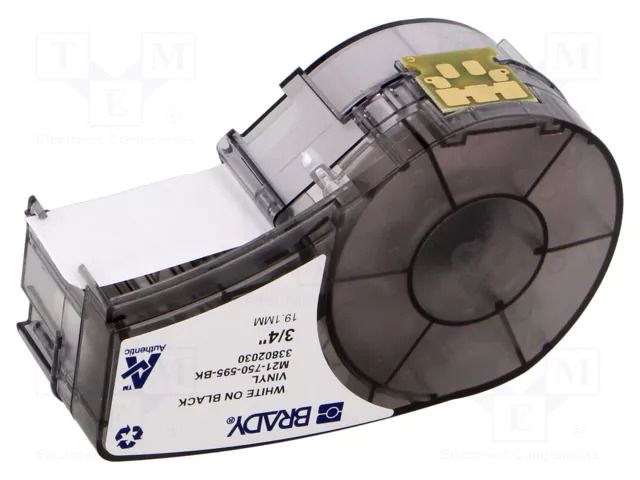 Tape; 19.05mm; 6.4m; black; Character colour: white; self-adhesive BRADY BRADY-139743