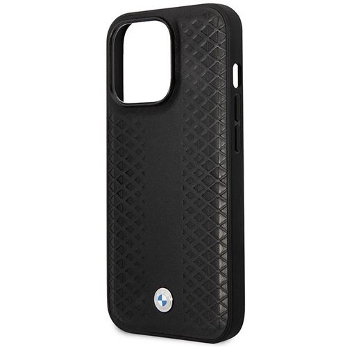 Case BMW BMHMP14L22RFGK iPhone 14 Pro 6.1&quot; black/black Leather Diamond Pattern MagSafe, BMW 3666339089009 3666339089009