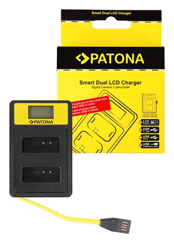 PATONA Smart Dual LCD USB Charger f. Canon LP-E12 LPE12 EOS M, PATONA 141652 4055655213479