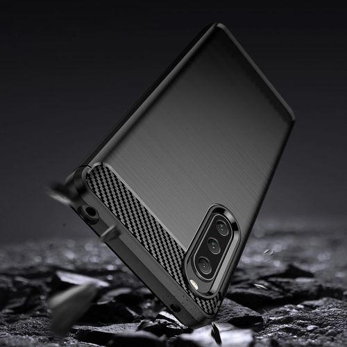 Carbon Case cover for Sony Xperia 10 V flexible silicone carbon cover black, Hurtel 5907769353789 5907769353789
