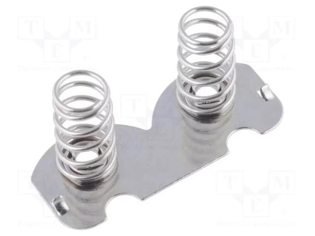 Spring contact; AA,R6; Batt.no: 2; push-in; Contacts: steel COMF 307F