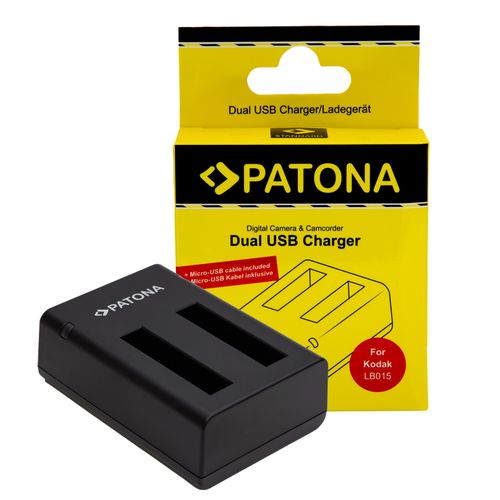 PATONA USB Dual Charger for Kodak WPZ 2 LB-015 incl. Micro-USB Cable, PATONA 1455 4055655239219