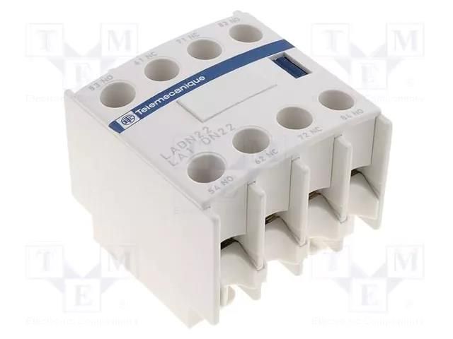 Auxiliary contacts; Leads: screw terminals; front; TeSys D SCHNEIDER ELECTRIC LADN04