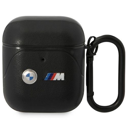 BMW BMA222PVTK AirPods 1/2 cover black/black Leather Curved Line, BMW 3666339089535 3666339089535
