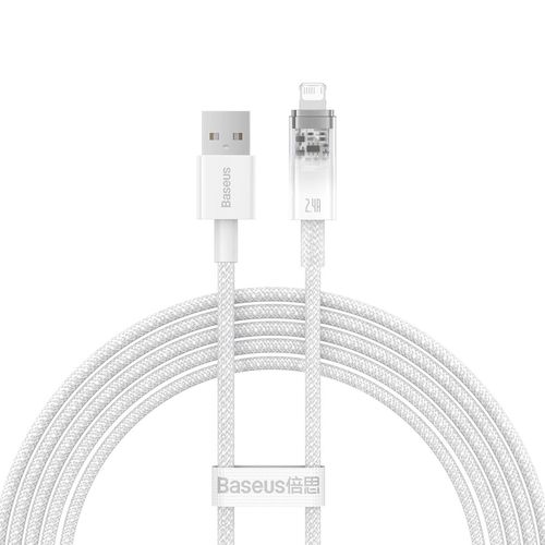 Baseus Explorer Series cable USB - Lightning 2.4A 2 m white (CATS010102), Baseus 6932172629021 6932172629021