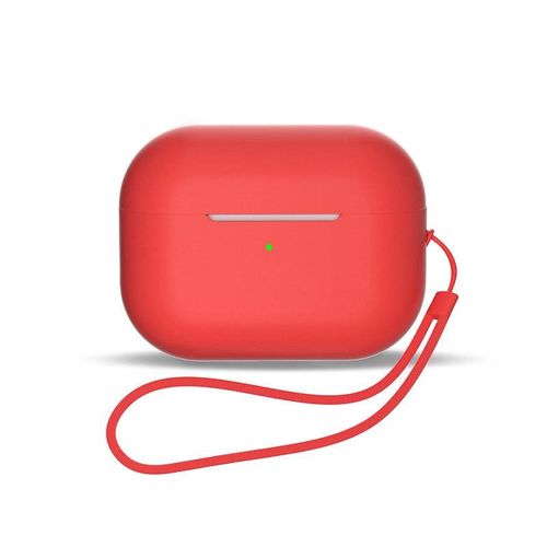 Silicone case for AirPods 1 / AirPods 2 + wrist strap lanyard - red, Hurtel 5907769356230 5907769356230
