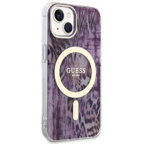 Guess Leopard MagSafe case for iPhone 14 - pink, Guess 3666339115678 3666339115678