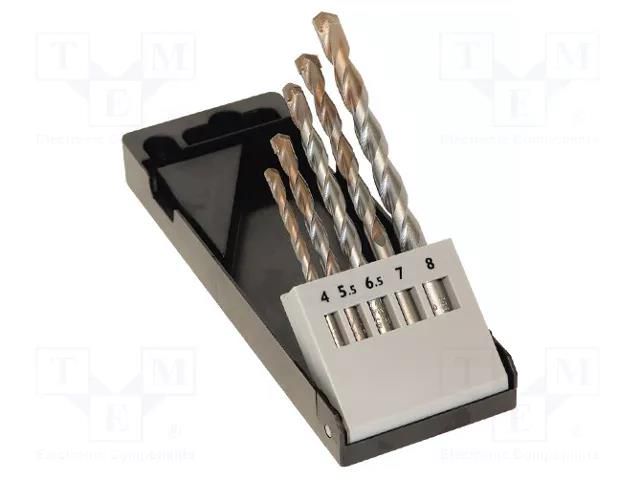 Drill set; for concrete; steel; box; concrete; 5pcs. C.K CK-3068A