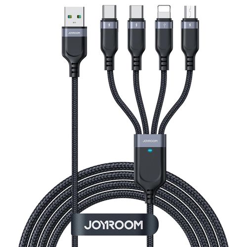 Joyroom Multi-Use Series S-A18 4in1 USB-A - USB-C / USB-C / Lightning / micro USB cable 1.2m - black, Joyroom 6956116709006 6956116709006
