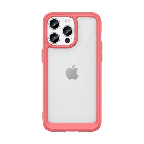 Reinforced case with a flexible frame for iPhone 15 Pro Max Outer Space - red, Hurtel 5907769356742 5907769356742