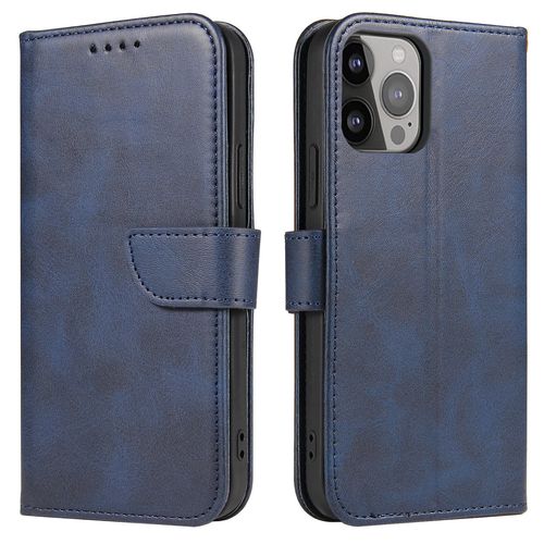 Flip Stand Wallet Case for iPhone 15 Pro Max Magnet Case - Blue, Hurtel 5907769356414 5907769356414