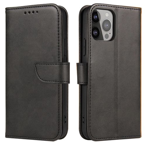 Wallet Case with Stand for iPhone 15 Pro Magnet Case - Black, Hurtel 5907769356360 5907769356360