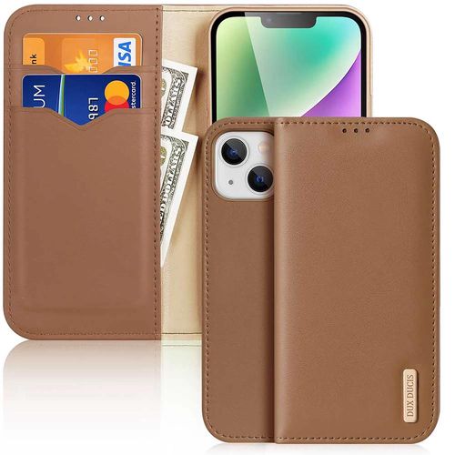 Dux Ducis Hivo iPhone 15 Plus wallet case with RFID blocking - brown, Dux Ducis 6934913025512 6934913025512