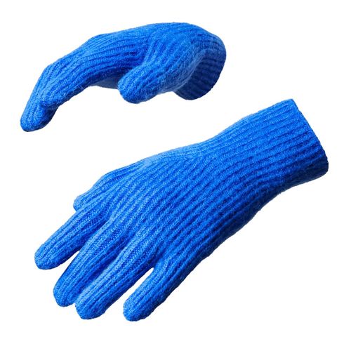 Braided telephone gloves with cutouts for fingers - blue, Hurtel 5907769307959 5907769307959