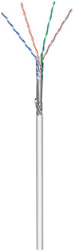 CAT 5e network cable, SF/UTP, grey, 100 m - Copper conductor (CU), AWG 26/7 (stranded), PVC cable sheath 15014