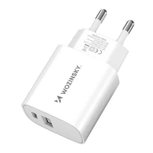 Wozinsky WGWCW USB-A USB-C 20W Wall Charger - White, Wozinsky 5907769308369 5907769308369