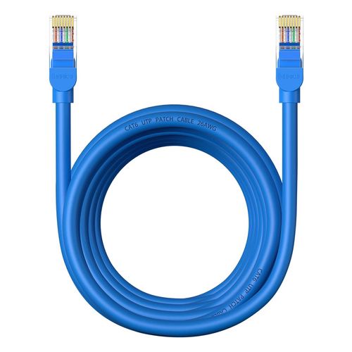 Baseus High Speed ​​Cat 6 RJ-45 1000Mb/s Ethernet cable 5m round - blue, Baseus 6932172637118 6932172637118